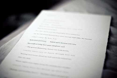 Photo of poem on page