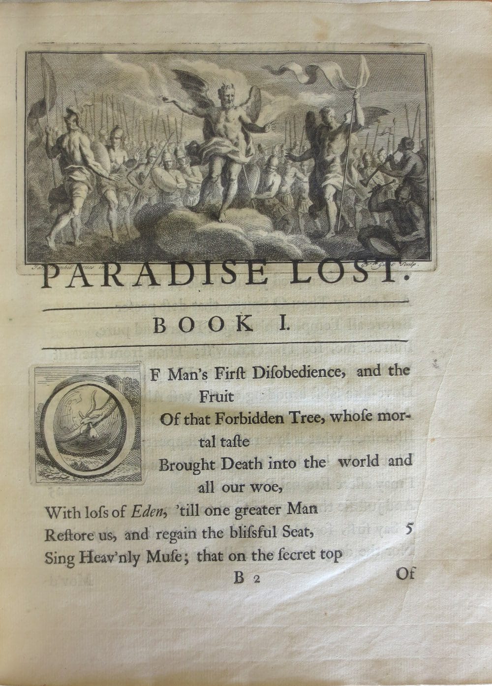two scenes with Adam and Eve. One leaving the garden, the other pleading with God