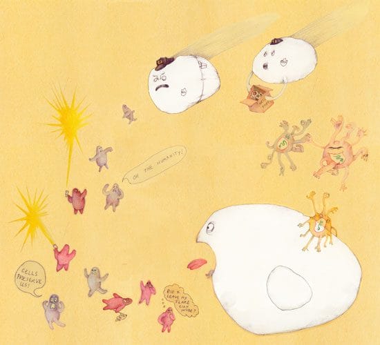 Immune police respnd to invaders