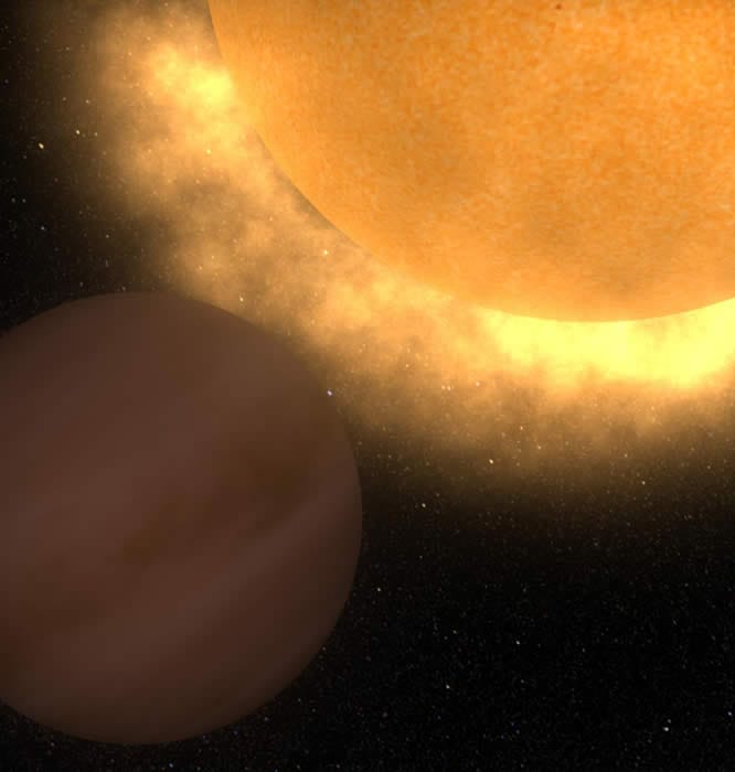 Graphic of planet and sun