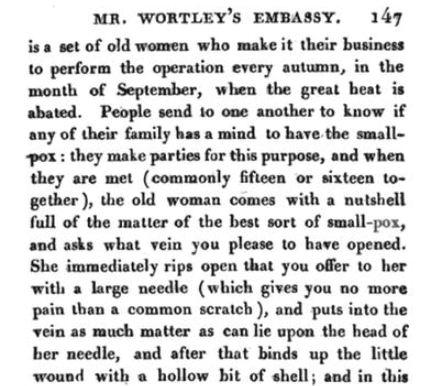 Except of a letter from Lady Mary Montagu