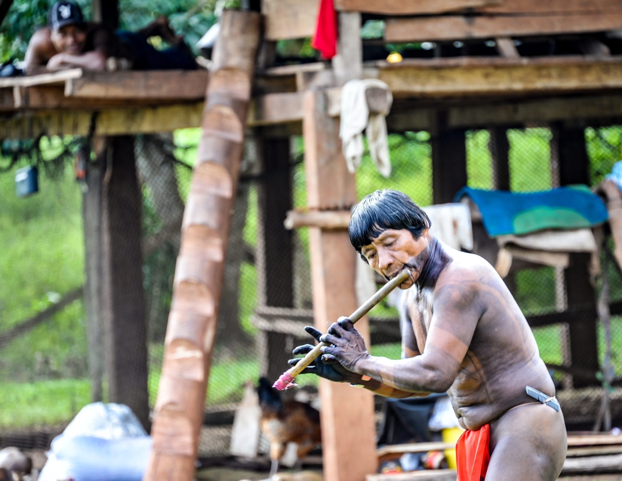 Musician in the Emberá tribe