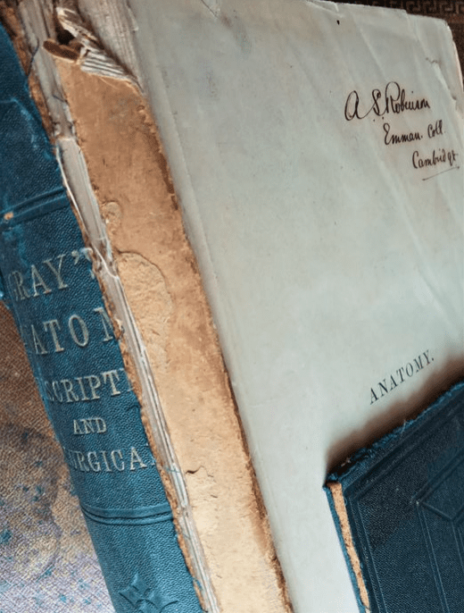 Dr. Robinson’s bomb-damaged copy of Gray’s Anatomy