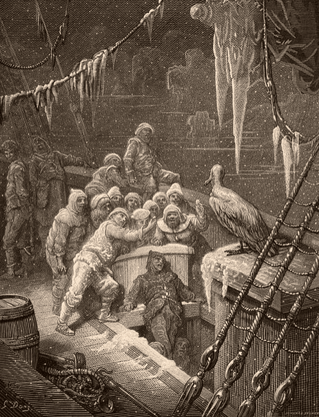 Engraving showing the albatross in Coleridge's poem