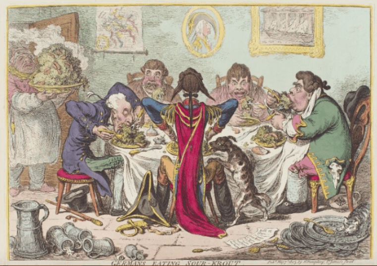 Germans eating sauerkraut