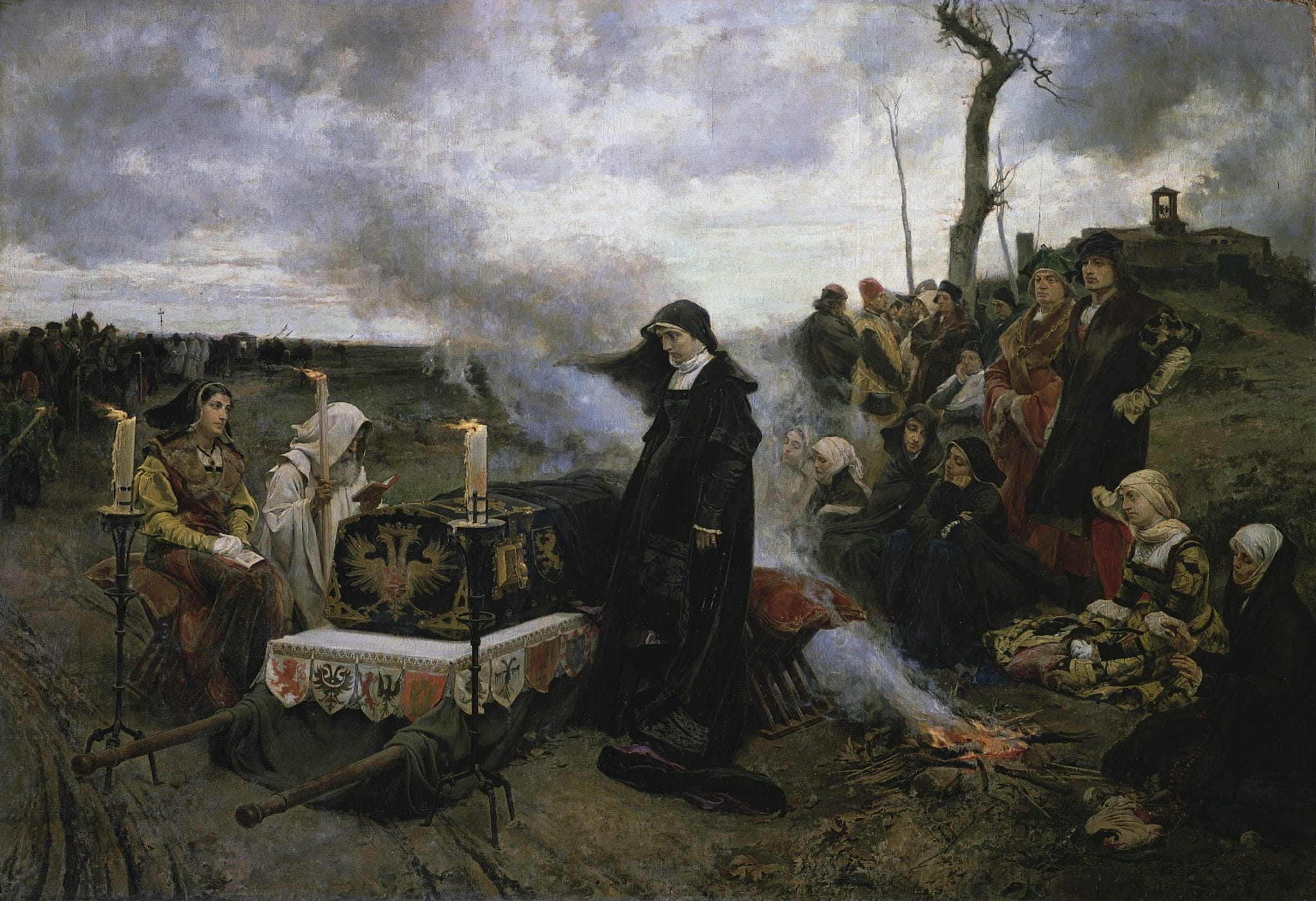 Juana I beside her husband's coffin