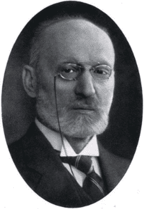 Photo, facing viewer, of Ismar Boas, who detected occult blood in stool samples through the use of guaiac (or guaiacum).