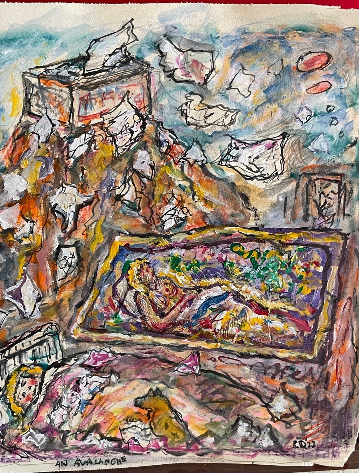 Avalanche painting by Robert Qualters for collaboration Gail Ghai