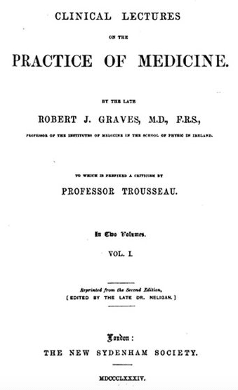 Title page of Clinical Lectures on the Practice of Medicine by Robert James Graves