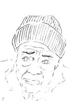 Alan Blum sketch of a woman in what resembles a knit hat