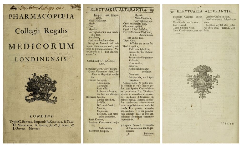 Text containing Sir Walter Raleigh's cordial recipe as expanded upon by Nicaise le Febure.